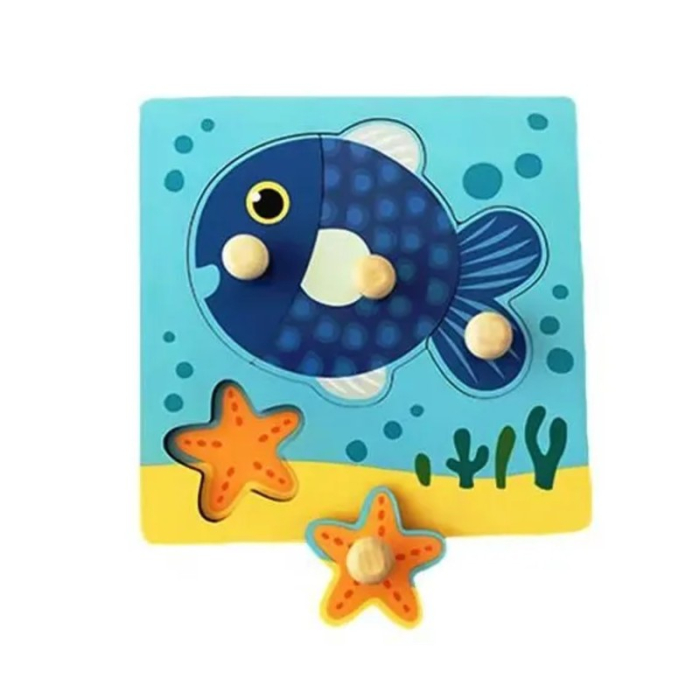 Puzzle din lemn cu butoni 14,7 x 14,7 cm diferite modele [1]