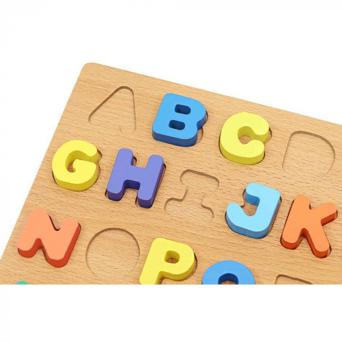 PUZZLE din lemn în relief ALFABET LITERE MARI DE TIPAR [2]
