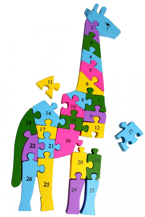 Puzzle GIRAFĂ din lemn, cu piese mari 2 [2]