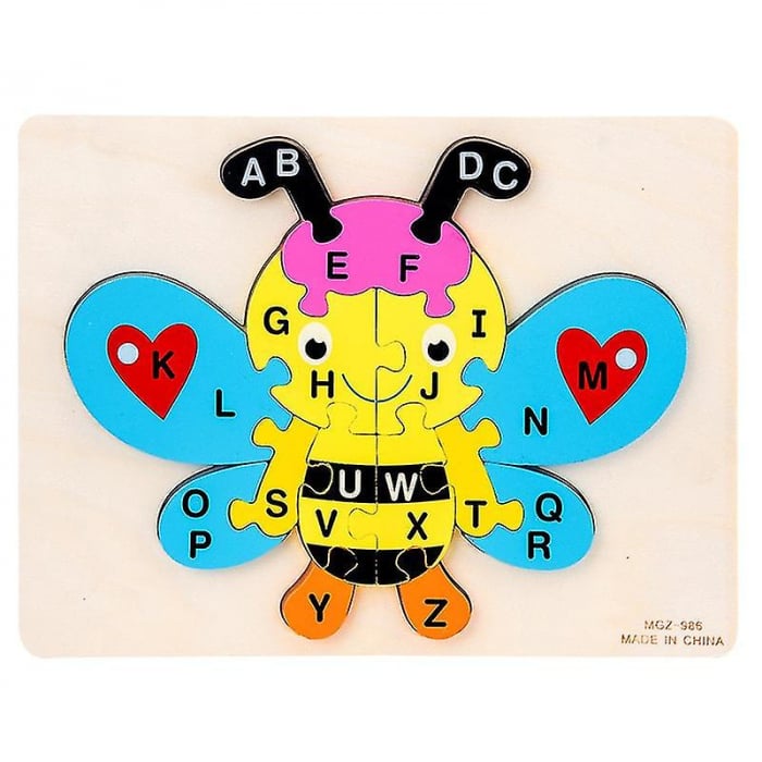 Puzzle incastru din lemn cu litere ALBINUTA [1]