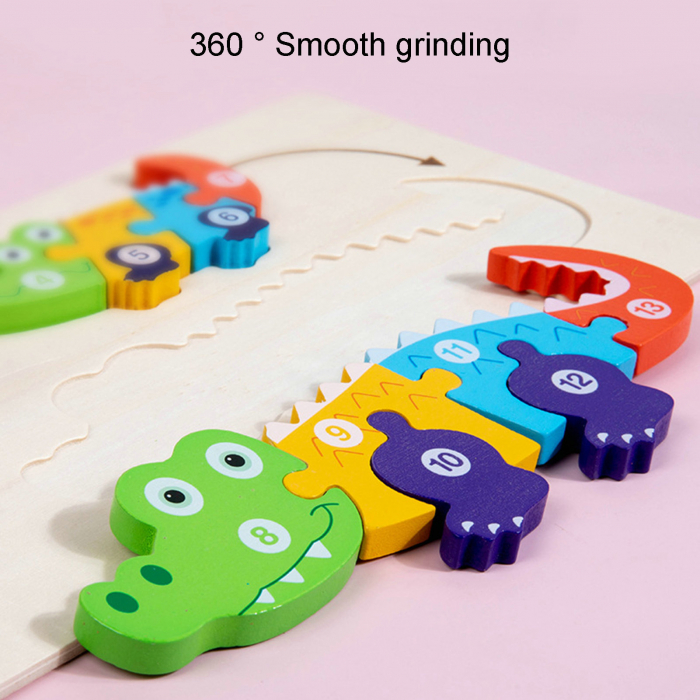 Puzzle incastru din lemn in relief evolutia speciei CROCODIL [2]