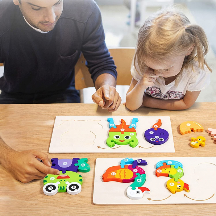 Puzzle incastru din lemn in relief evolutia speciei RATA [3]