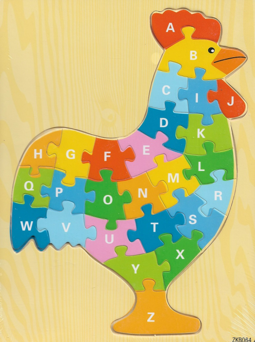 Puzzle incastru din lemn litere mari de tipar cocos [1]