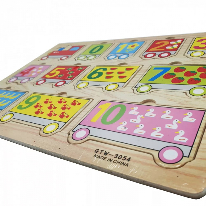 Puzzle incastru din lemn Trenuletul numerelor [2]