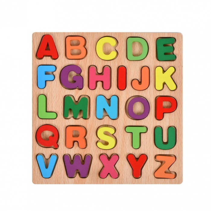 PUZZLE LITERE ALFABET din lemn în relief [3]