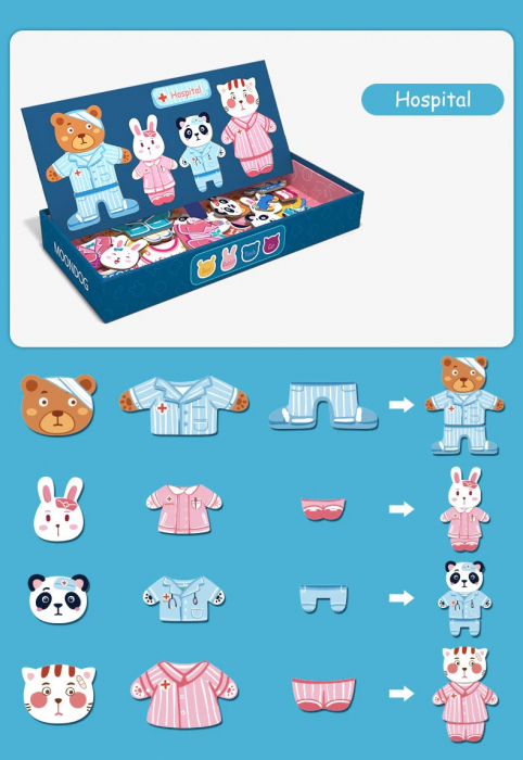Puzzle Magnetic ÎMBRACĂ ANIMALELE [8]