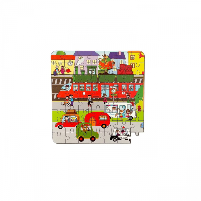 Puzzle magnetic tip carte 3 in 1 pe niveluri 133 piese vehicule [2]