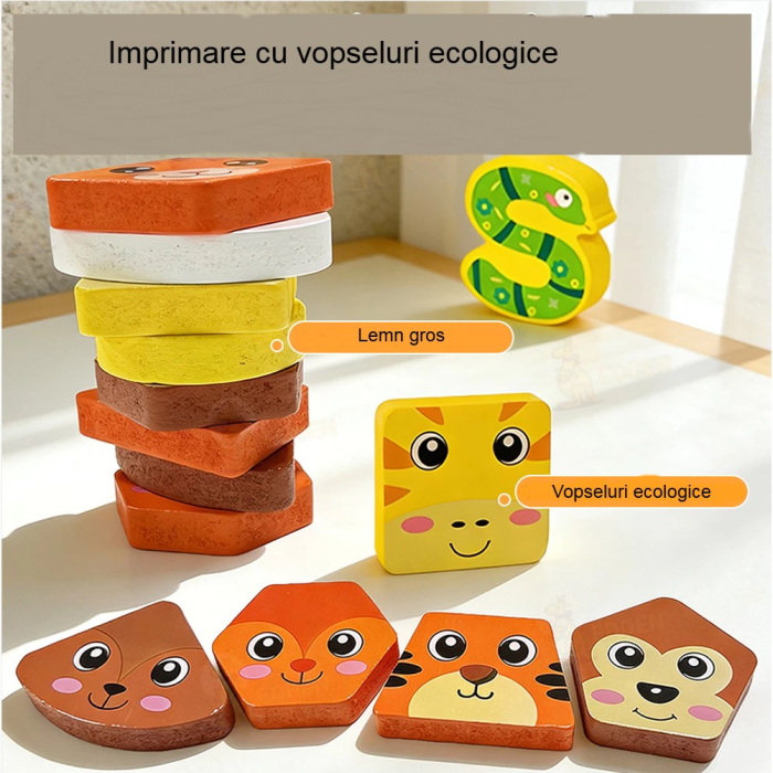 Puzzle mare din lemn numere si operatii aritmetice design animalute [2]