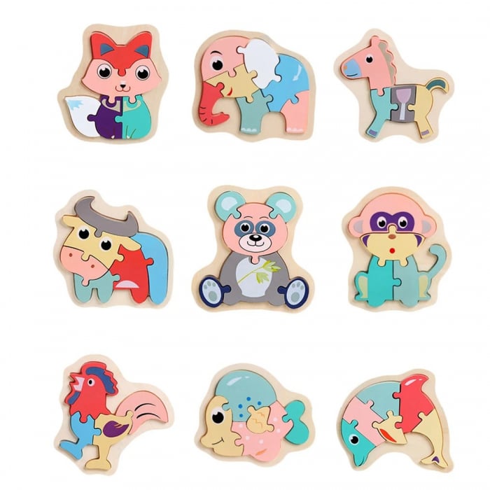 Puzzle mic din lemn 3D animale [2]