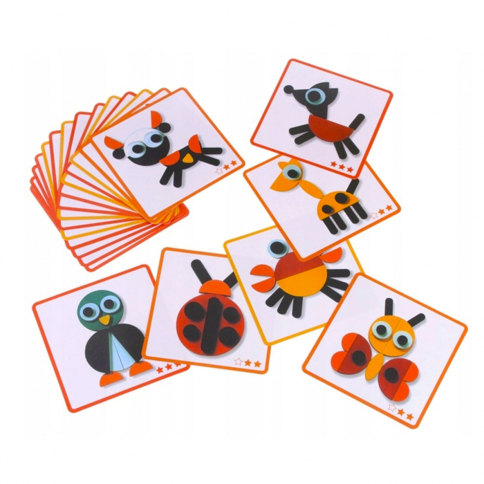 Puzzle Montessori de tip tangram forme geometrice animale - Shapes Puzzle [4]