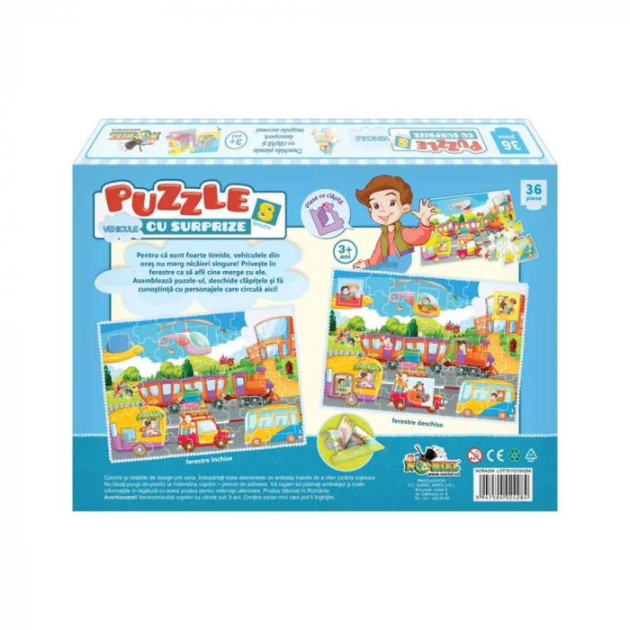 Puzzle Noriel - Vehicule cu Surprize, 36 piese [6]