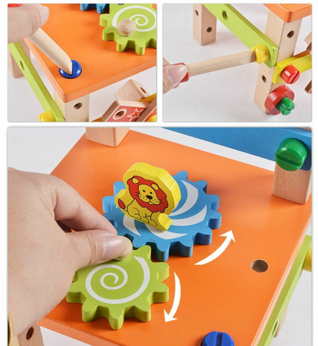 Scaunel de asamblat cu suruburi din lemn Changed Nut Disassembling Chair [3]