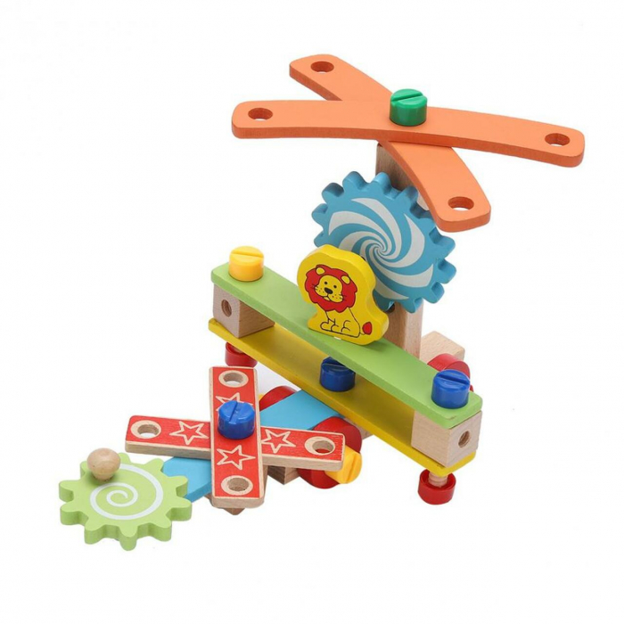 Scaunel de asamblat cu suruburi din lemn Changed Nut Disassembling Chair [6]