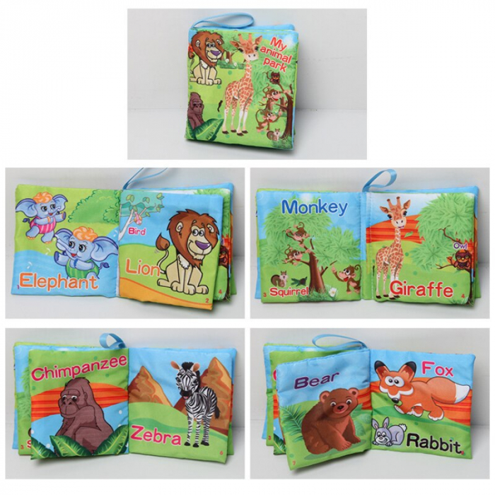 Set 3 cărticele textile pentru bebeluşi - ANIMALE [3]