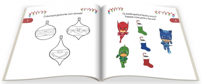 Set 3 Puzzle si carte cu activitati PJ MASKS salveaza Craciunul! [3]
