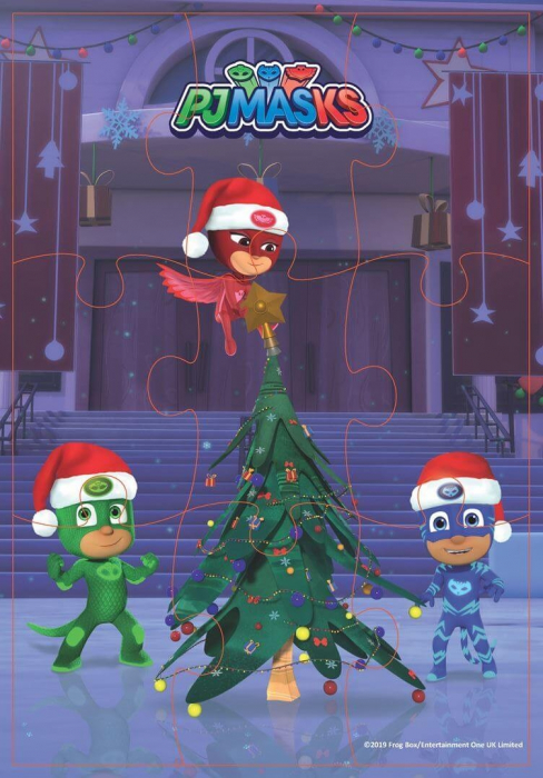 Set 3 Puzzle si carte cu activitati PJ MASKS salveaza Craciunul! [7]