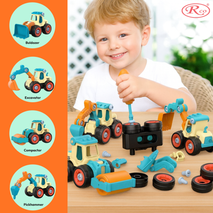 Set 4 masinute de asamblat cu suruburi utilaje agricole [3]