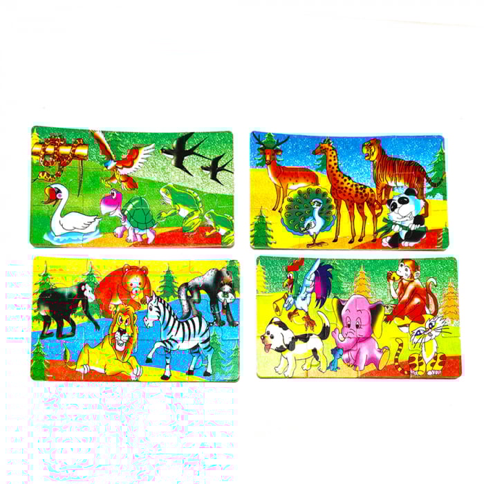 Set 4 puzzle din lemn  Animalele lumii [2]