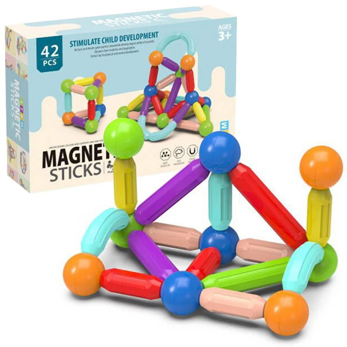 Set 42 piese magnetice de construit MAGNETIC STICKS STEM [2]