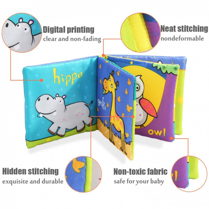 Set 6 cărticele textile cu pagini foşnăitoare pentru bebeluşi RCO [2]