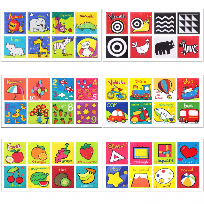 Set 6 cărticele textile cu pagini foşnăitoare pentru bebeluşi RCO [4]
