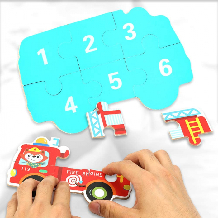 Set 6 puzzle in cutie metalică- mijloace de transport-TRAFFIC [2]