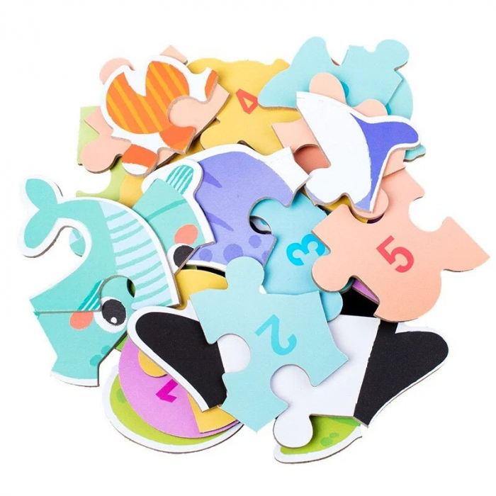 Set 6 puzzle in cutie metalică- ANIMALE DIN JUNGLĂ [3]