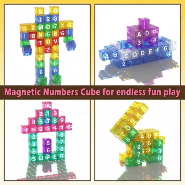 Set blocuri magnetice varianta MINI Travel litere, numere si operatii aritmetice de piese [5]