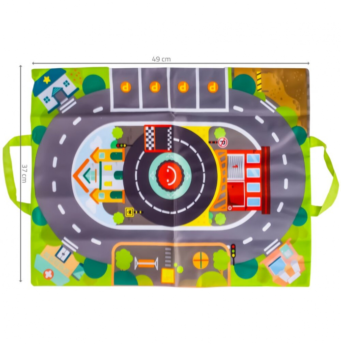 Set covoras si 6 masinute textile bebelusi Oraselul Vesel Huanger [3]