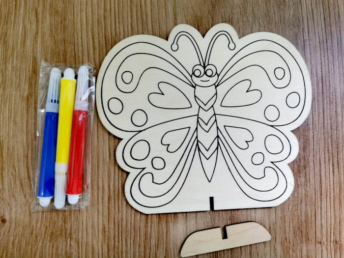 Set creativ din lemn cu 3 carioci - ANIMALE [3]