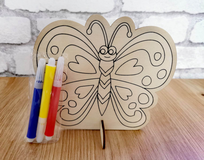 Set creativ din lemn cu 3 carioci - ANIMALE [4]
