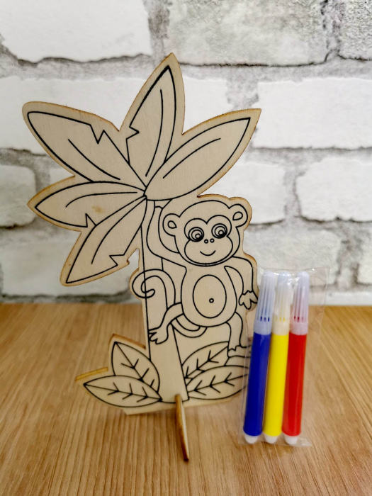 Set creativ din lemn cu 3 carioci - ANIMALE [6]