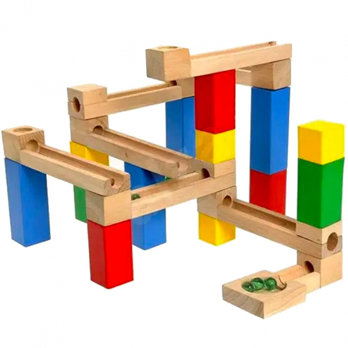 Set de construcţie din lemn Circuit cu bile - Marble Building Blocks [2]