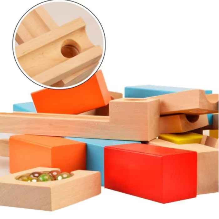 Set de construcţie din lemn Circuit cu bile - Marble Building Blocks [4]