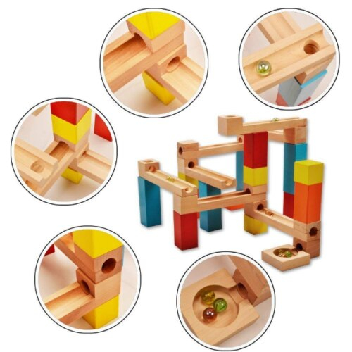 Set de construcţie din lemn Circuit cu bile - Marble Building Blocks [3]