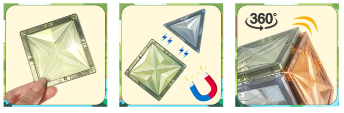 Set de construit cu piese magnetice Onshine Magnetic Tiles 100 de piese [7]