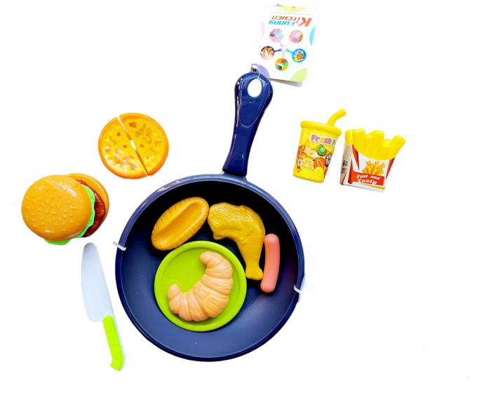 Set de joaca de bucatarie tigaie cu alimente [4]