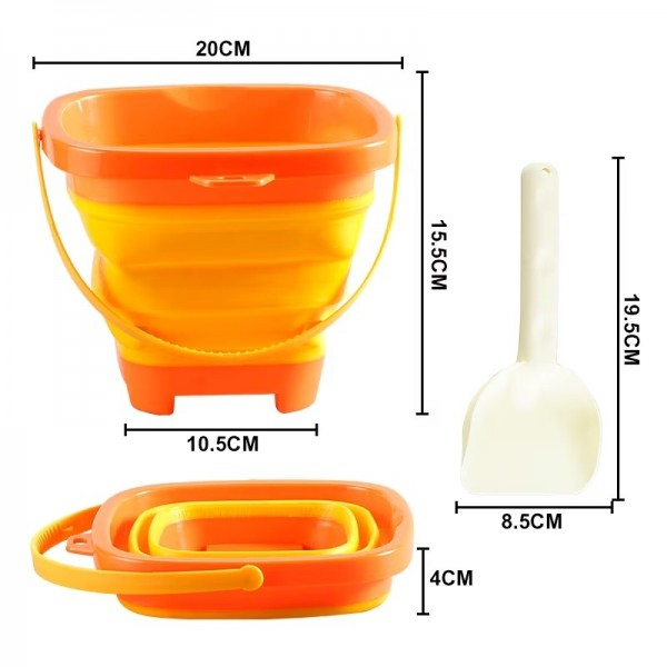 Set Galetusa Pliabila Patrata Cu Jucarii Nisip, 4 Piese [2]