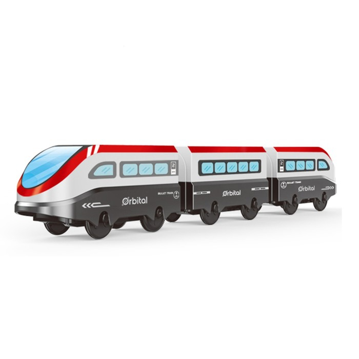 Set locomotiva electrica si 2 vagoane cu prindere magnetica Tren Orbital [3]