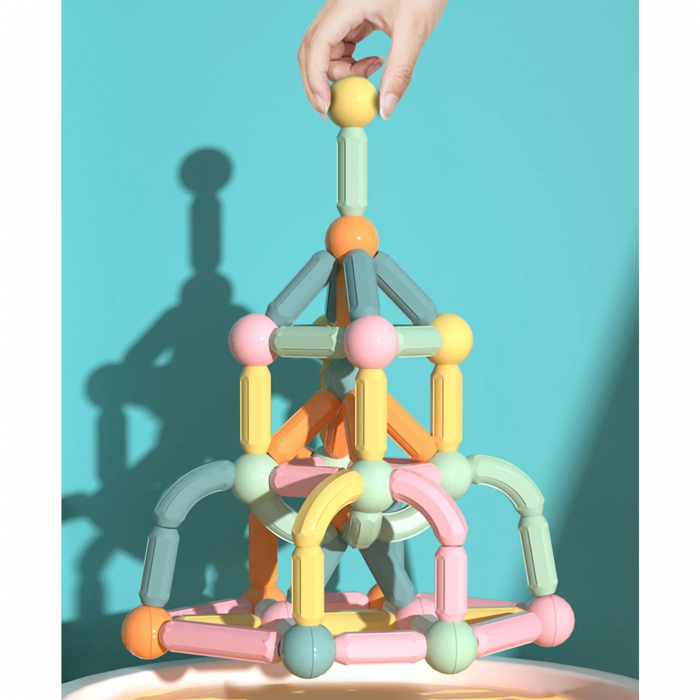 Set magnetic de construit Magnetic Building Sticks Blocks 61 de piese [3]