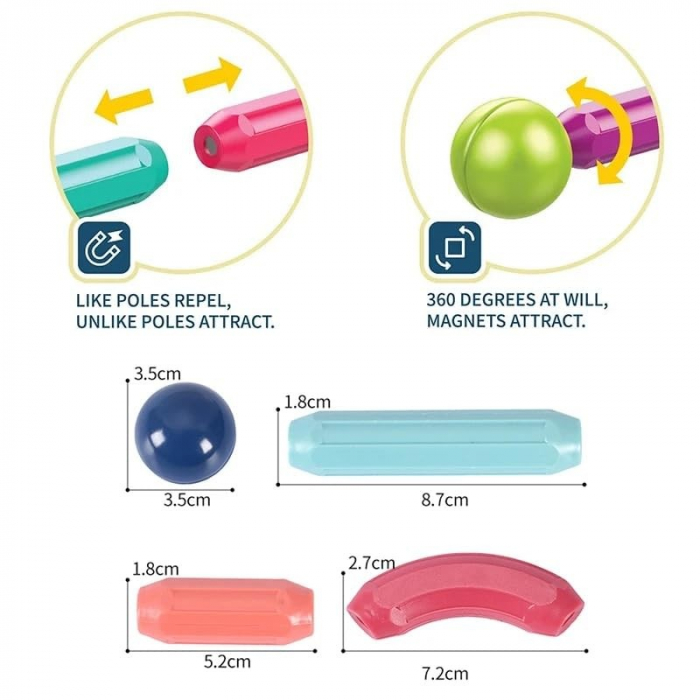 Set magnetic de construit MAGNETIC STICKS 128 de piese STEM [5]