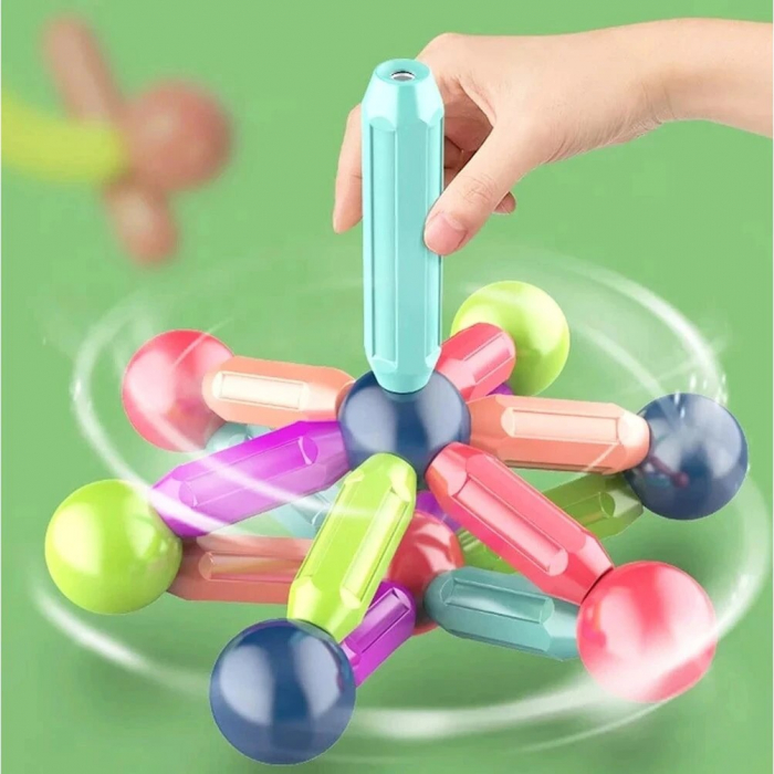 Set 64 piese magnetice de construit MAGNETIC STICKS STEM [4]