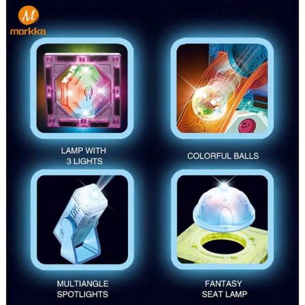 Set magnetic traseu cu bile luminat LED 65 de piese [5]