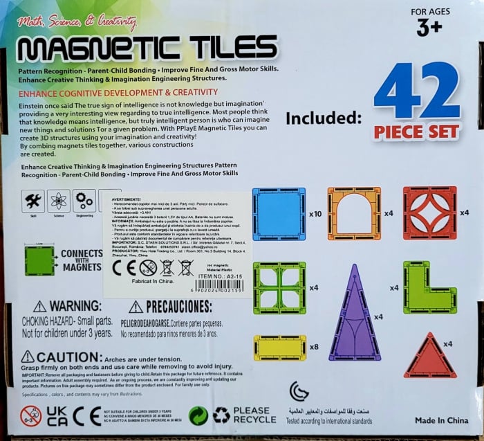 Set piese magnetice de construit din abs forme geometrice Magnetic Tiles 3D 42 de piese [3]