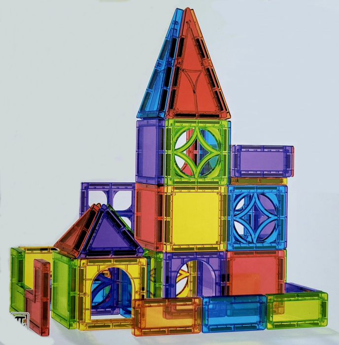 Set piese magnetice de construit din abs forme geometrice Magnetic Tiles 3D 42 de piese [2]