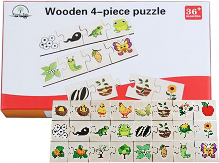 Set puzzle din lemn din 4 piese evolutia speciei [1]