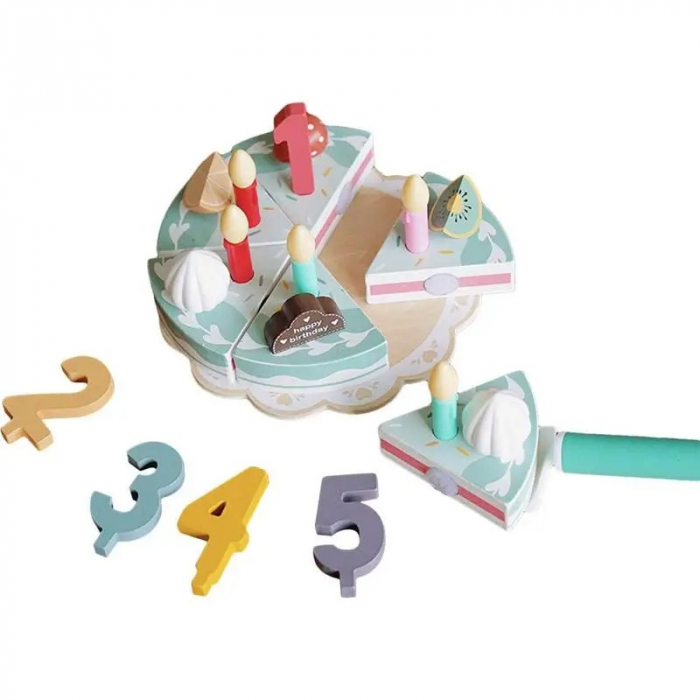 Set tort aniversar de jucarie din lemn My Little Birthday cake Kabi [2]
