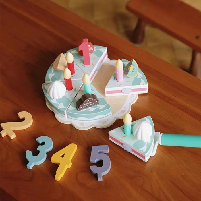 Set tort aniversar de jucarie din lemn My Little Birthday cake Kabi [6]