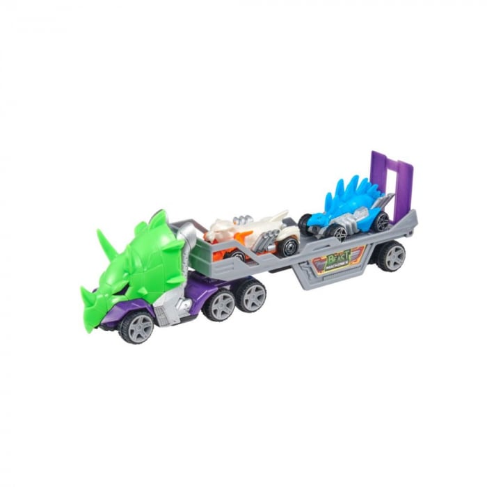 Transportator cu 2 masini, Teamsterz Beast Machines Mover, Alb-Albastru [2]