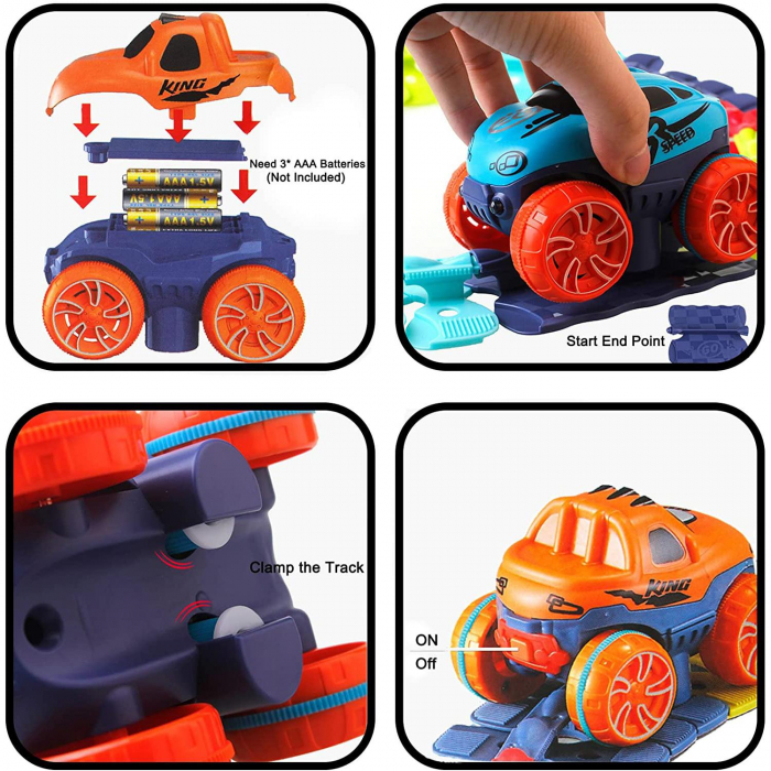 Traseu de masinute flexibil multicolor si masinuta cu caroserii interschimbabile 184 de piese [2]